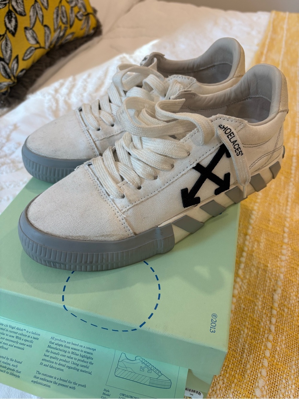 Off-White womens White Canvas Low-Top Sneakers